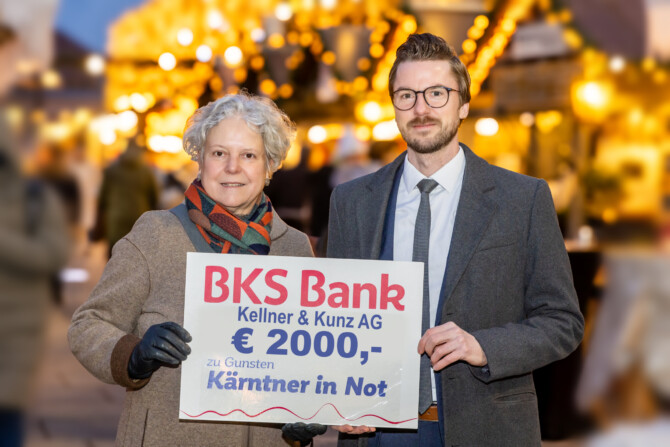 Übergabe der Spende an die Kleine Zeitung Kärnten für 